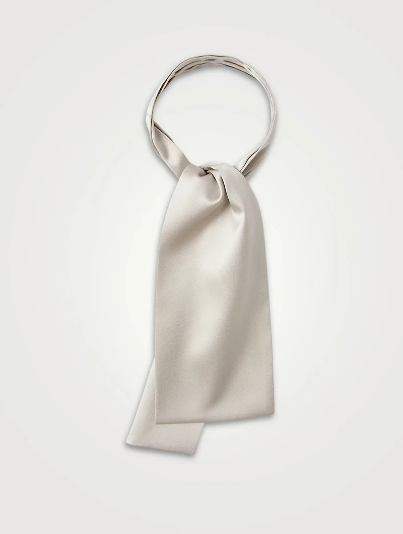 Stretch Silk Satin Jabot