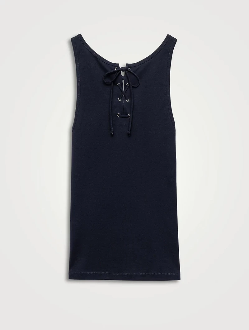 Cotton Tank Top With Laces