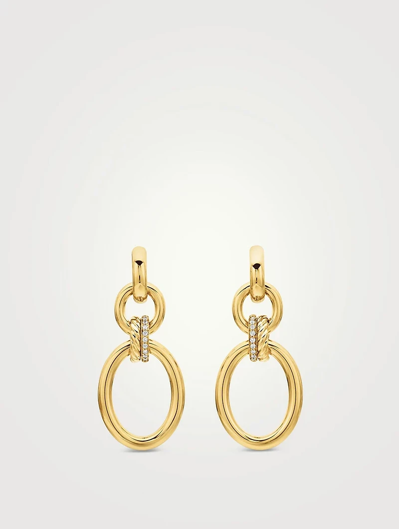 Dy Mercer® Circular Drop Earrings In 18k Yellow Gold With Diamonds, 50mm