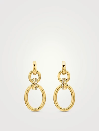 Dy Mercer® Circular Drop Earrings In 18k Yellow Gold With Diamonds, 50mm