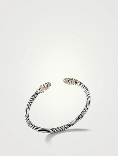 Helena Bracelet Sterling Silver With 18k Yellow Gold And Pavé Diamonds