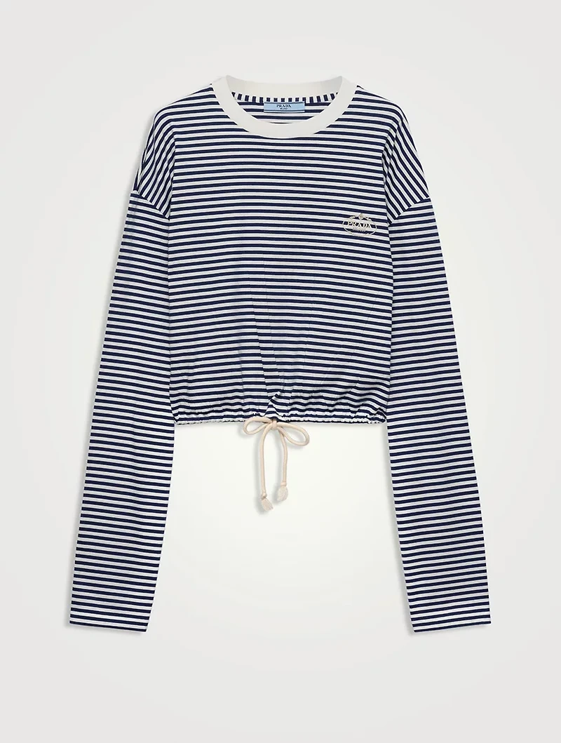 Long-sleeved Striped Jersey T-shirt