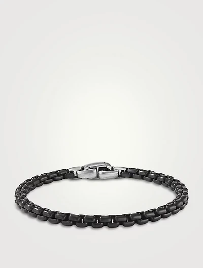Box Chain Bracelet Darkened Stainless Steel, 5mm