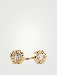 Crossover Infinity Stud Earrings In 18k Gold With Diamonds