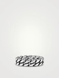 Curb Chain Band Ring Sterling Silver, 6mm
