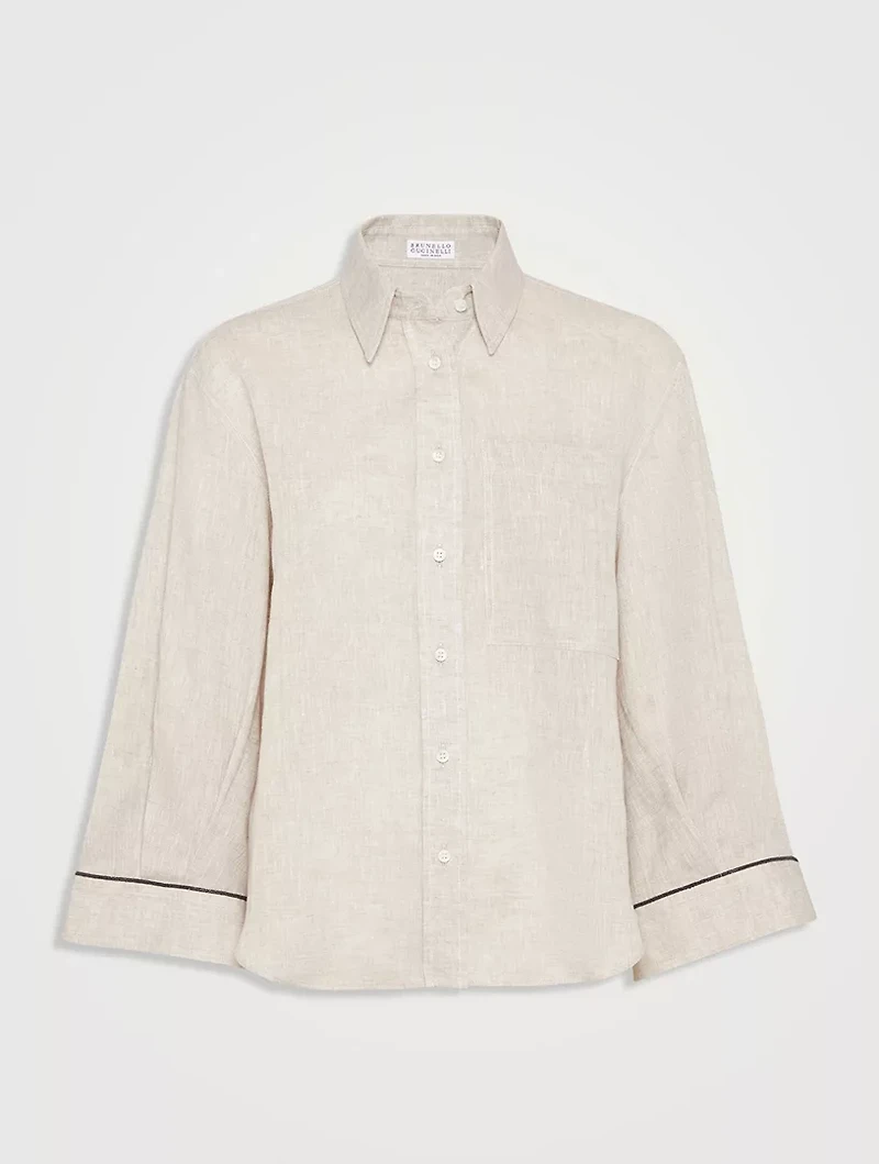 Cropped Shirt With Monili