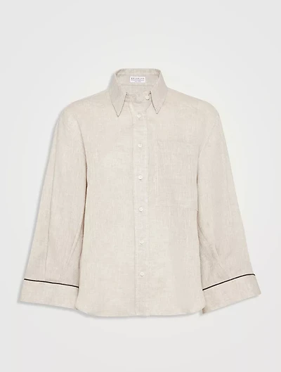 Cropped Shirt With Monili