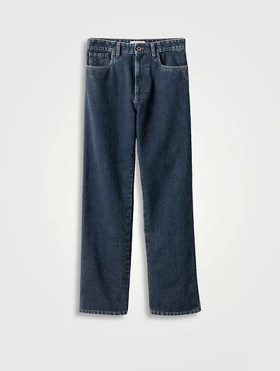 Flocked Denim Jeans