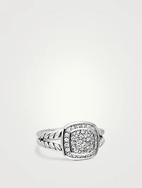 Petite Albion® Ring Sterling Silver With Pavé Diamonds, 7mm