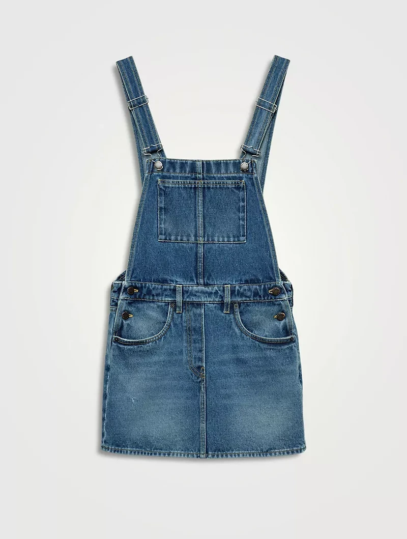 Denim Bib Overall Mini-dress