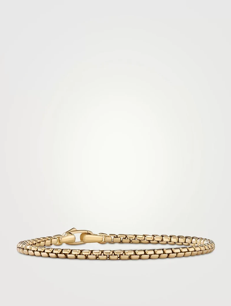 Box Chain Bracelet 18k Yellow Gold, 3.4mm