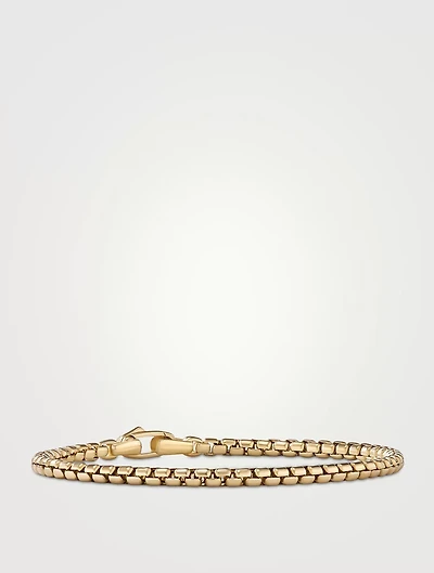 Box Chain Bracelet 18k Yellow Gold, 3.4mm