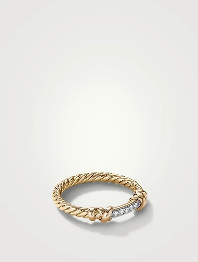 Petite Helena Wrap Ring 18k Yellow Gold With Pavé Diamonds