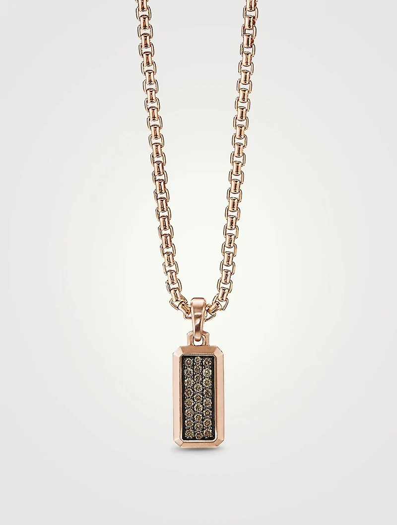 Streamline® Amulet In 18k Rose Gold With Pavé Cognac Diamonds