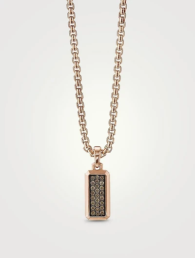 Streamline® Amulet In 18k Rose Gold With Pavé Cognac Diamonds