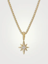 North Star Amulet In 18k Yellow Gold With Pavé Diamonds