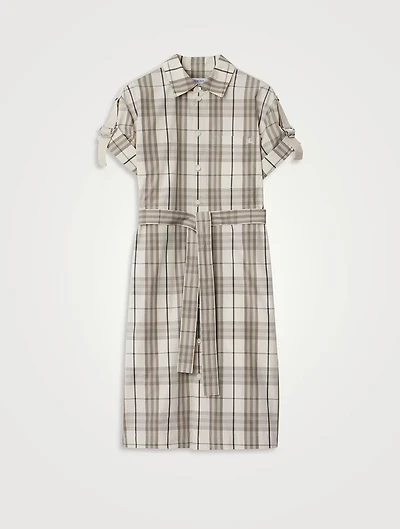 Check Cotton Shirt Dress