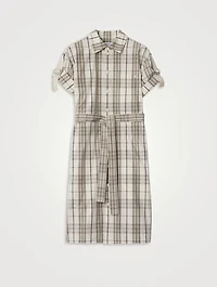 Check Cotton Shirt Dress