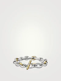 Dy Mercer® Chain Bracelet Sterling Silver With 18k Yellow Gold And Diamonds, 8mm