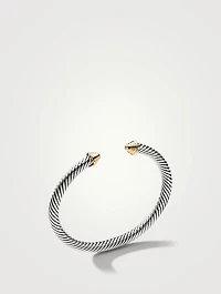 Cable Classics Bracelet Sterling Silver With 14k Yellow Gold Domes