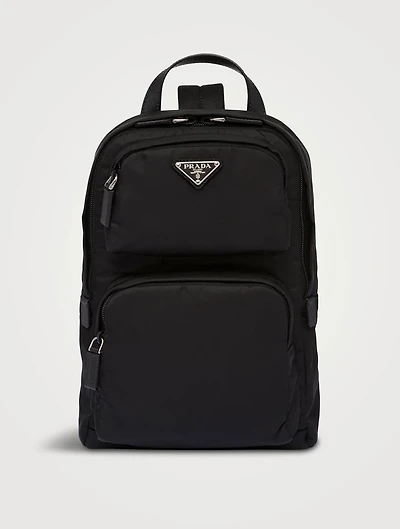 Re-nylon And Saffiano Leather Backpack