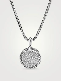 Dy Elements® Disc Pendant In Sterling Silver With Pavé Diamonds