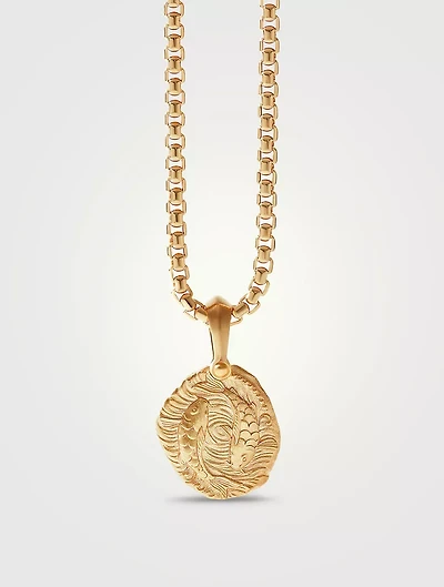 Pisces Amulet In 18k Yellow Gold