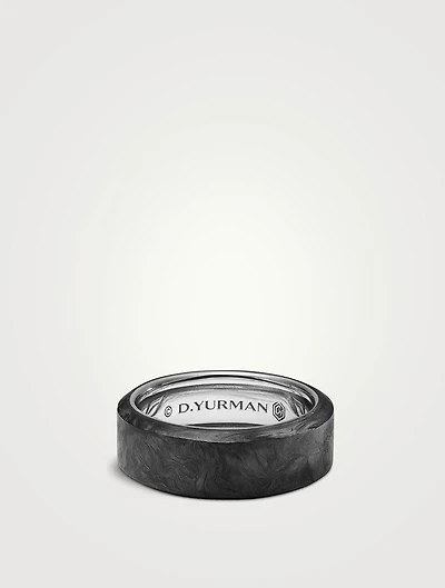 Streamline® Beveled Band Ring Sterling Silver With Forged Carbon