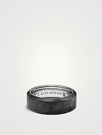 Streamline® Beveled Band Ring Sterling Silver With Forged Carbon