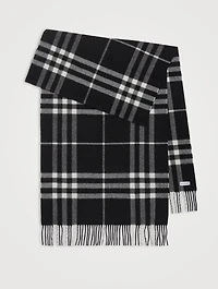 Wide Check Cashmere Scarf