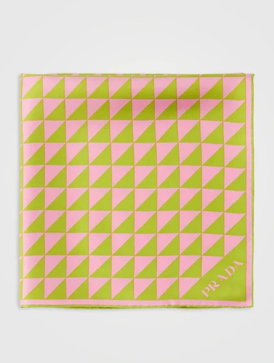 Printed Silk Twill Scarf 55x55
