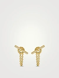 Dy Mercer® Petite Toggle Chain Stud Earrings In 18k Yellow Gold With Diamonds, 38.2mm