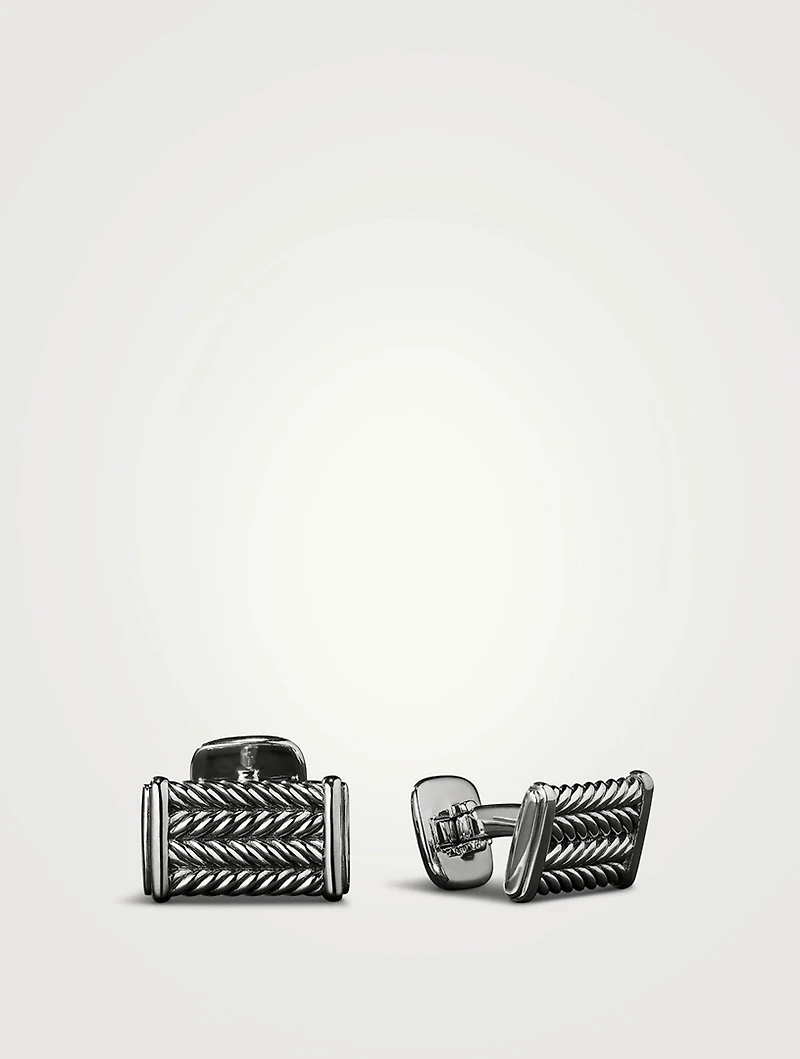 Chevron Cufflinks In Sterling Silver