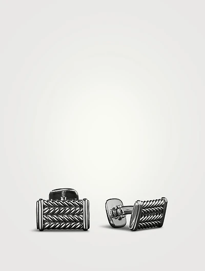 Chevron Cufflinks In Sterling Silver