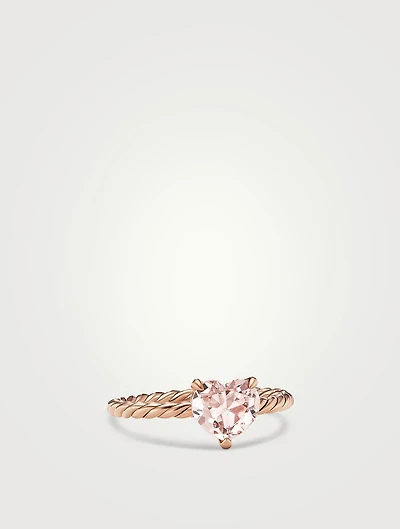 Chatelaine® Heart Ring 18k Rose Gold With Morganite