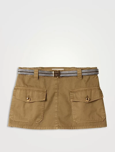 Garment-dyed Cotton Satin Miniskirt