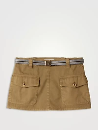 Garment-dyed Cotton Satin Miniskirt