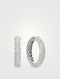 Dy Mercer® Hoop Earrings In Sterling Silver With Diamonds, 25.4mm