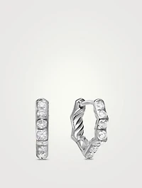 Zig Zag Stax™ Huggie Hoop Earrings In Sterling Silver With Diamonds, 13mm
