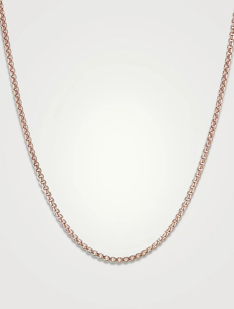 Box Chain Slider Necklace In 18k Rose Gold, 1.7mm