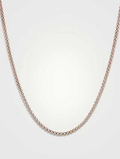 Box Chain Slider Necklace In 18k Rose Gold, 1.7mm