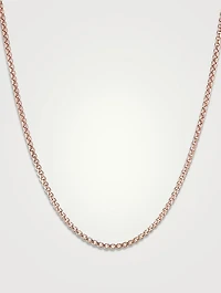 Box Chain Slider Necklace In 18k Rose Gold, 1.7mm