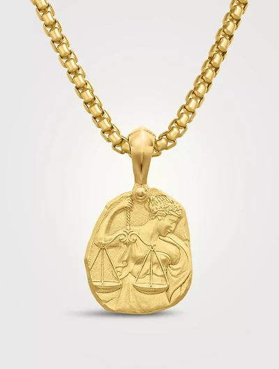 Libra Amulet In 18k Yellow Gold, 27mm