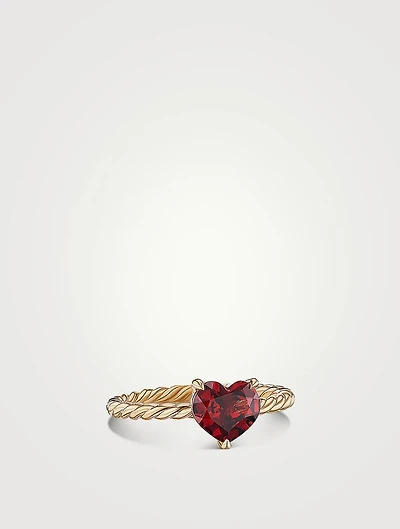 Chatelaine® Heart Ring 18k Yellow Gold With Garnet