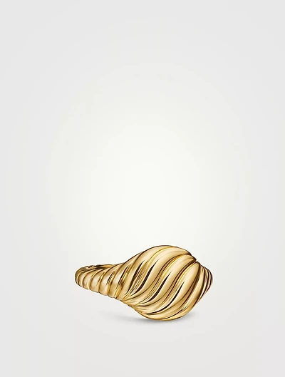 Sculpted Cable Pinky Ring 18k Yellow Gold, 9.7mm