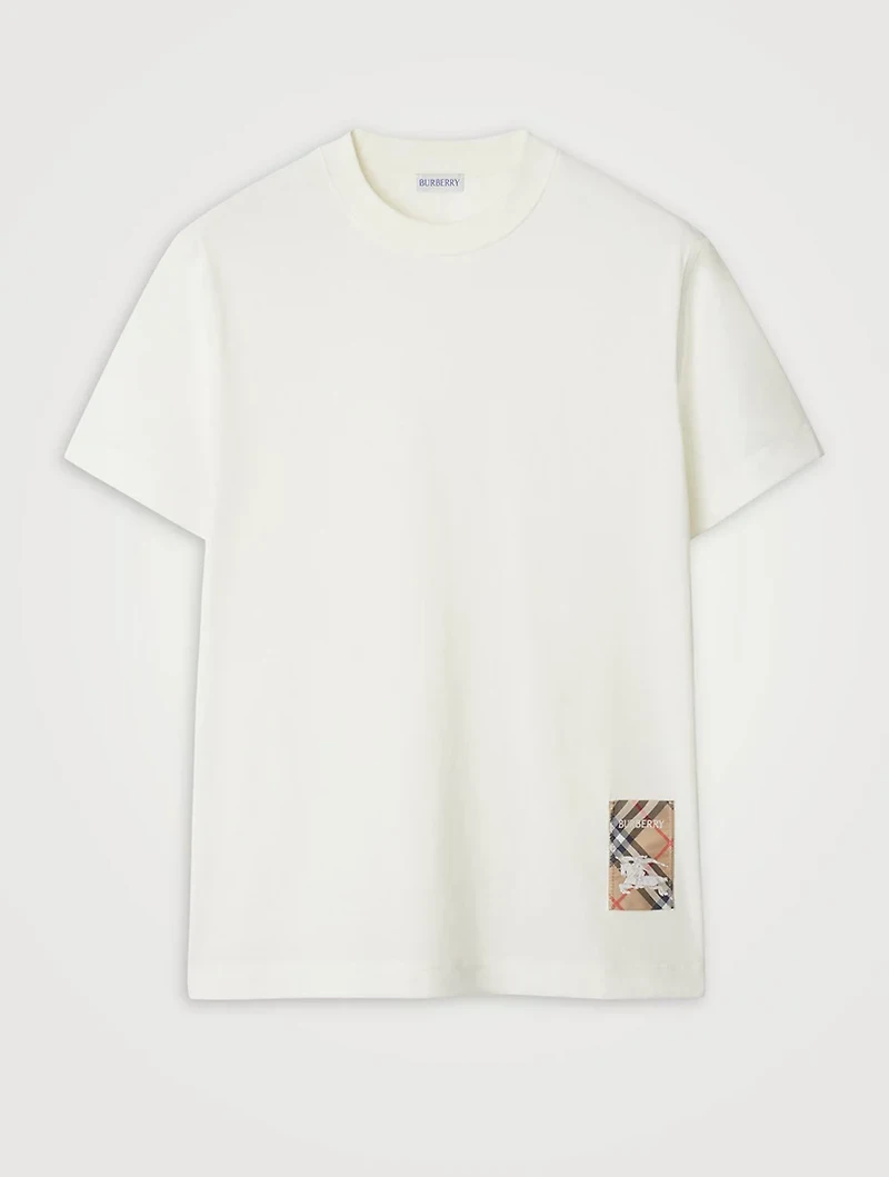 Check Label Cotton T-shirt