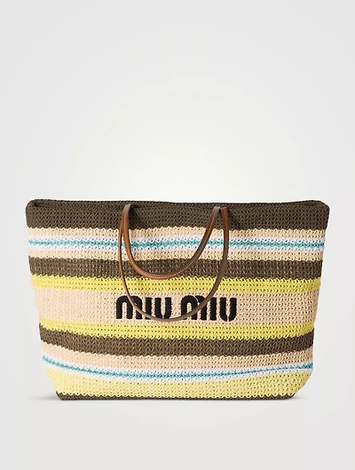 Raffia-effect Woven Tote Bag