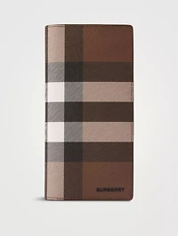 Check And Leather Continental Wallet