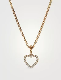Heart Amulet In 18k Yellow Gold With Pavé Diamonds
