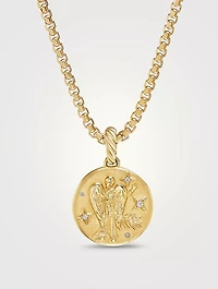 Virgo Amulet In 18k Yellow Gold With Diamonds